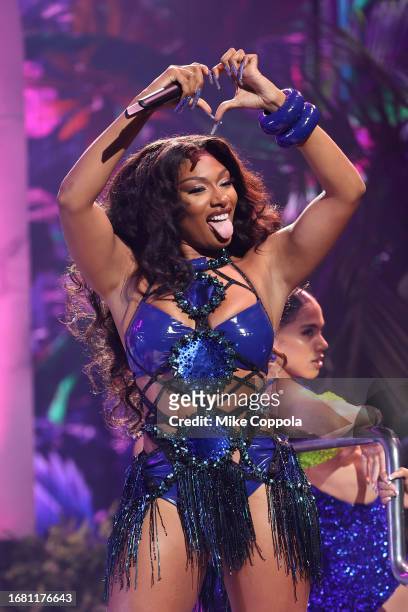 Megan Thee Stallion performs onstage during the 2023 MTV Video Music Awards at Prudential Center on September 12, 2023 in Newark, New Jersey.