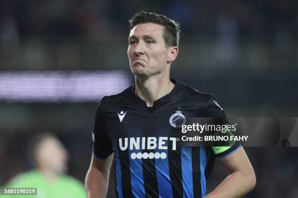 Club's Hans Vanaken celebrates after scoring during a soccer game between Belgian Club Brugge KV and Turkish Besiktas J.K., on day 1 of the group...