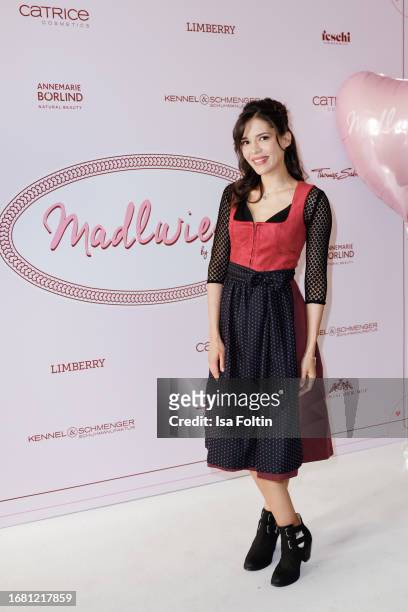 German actress Jasmin Gassmann during the Madlwiesn at Styling Lounge at Hotel Bayerischer Hof on September 21, 2023 in Munich, Germany.