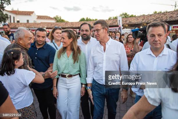 La diputada por Albacete, Carmen Navarro , el presidente del PP de Castilla la-Mancha, Paco Nuñez , el presidente del PP, Alberto Nuñez Feijoo , y el...