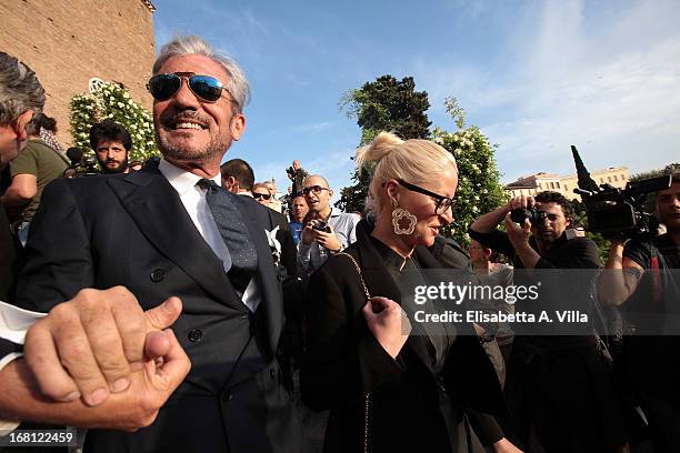 Designer Cesare Paciotti attends the Valeria Marini and Giovanni Cottone wedding at Ara Coeli on May 5, 2013 in Rome, Italy.