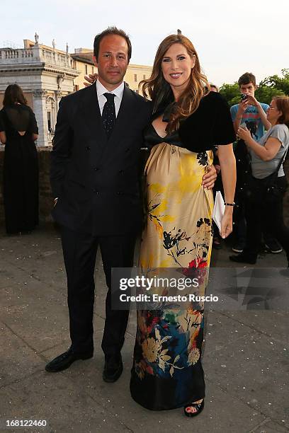 Marco Moraci and Veronica Maya attend the Valeria Marini And Giovanni Cottone wedding at Ara Coeli on May 5, 2013 in Rome, Italy.