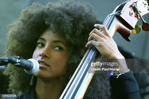 Performer and 3-time GRAMMY Award winner Esperanza Spalding performs at the GRAMMY Foundation - Debra Lee house concert with Esperanza Spalding at...