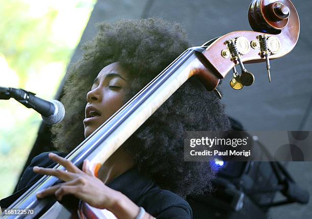 Performer and 3-time GRAMMY Award winner Esperanza Spalding performs at the GRAMMY Foundation - Debra Lee house concert with Esperanza Spalding at...