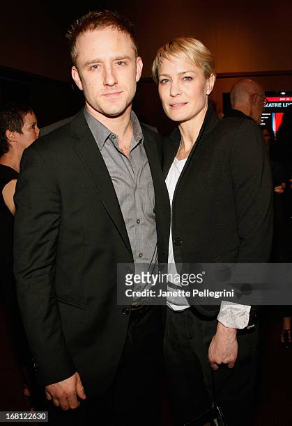 Actor Ben Foster and actress Robin Wright attend the 28th Annual Lucille Lortel Awards on May 5, 2013 in New York City.