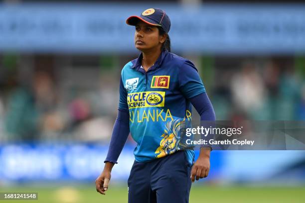 Inoka Ranaweera of Sri Lanka during 3rd Metro Bank One Day International between England and Sri Lanka at Uptonsteel County Ground on September 14,...