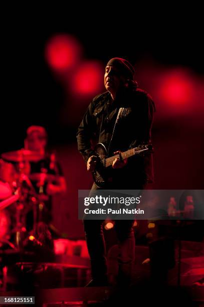 American rock musician Steve Van Zandt performs on stage with Bruce Springsteen & the E Street Band during the 'Wrecking Ball' tour at Wrigley Field,...