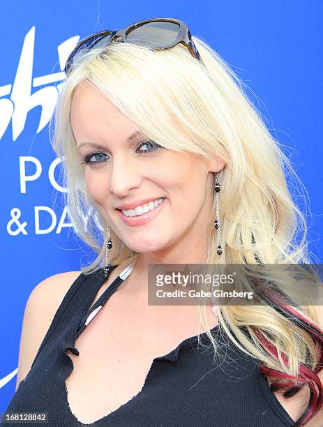 Adult film actress Stormy Daniels arrives at Sapphire Pool & Day Club grand opening party on May 5, 2013 in Las Vegas, Nevada.