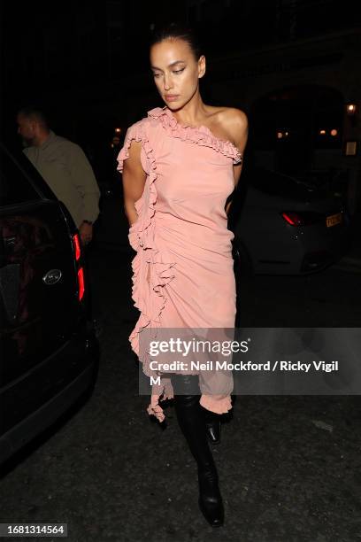 Irina Shayk seen at the after party for Vogue World: London 2023 at The George Mayfair on September 14, 2023 in London, England.