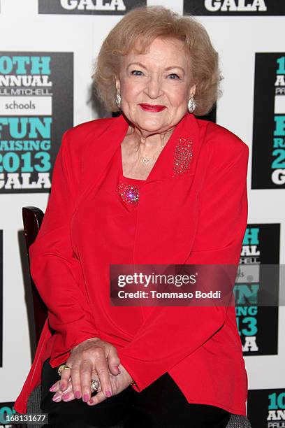 Actress Betty White attends the Paul Mitchell's 10th Annual Fundraiser held at The Beverly Hilton Hotel on May 5, 2013 in Beverly Hills, California.