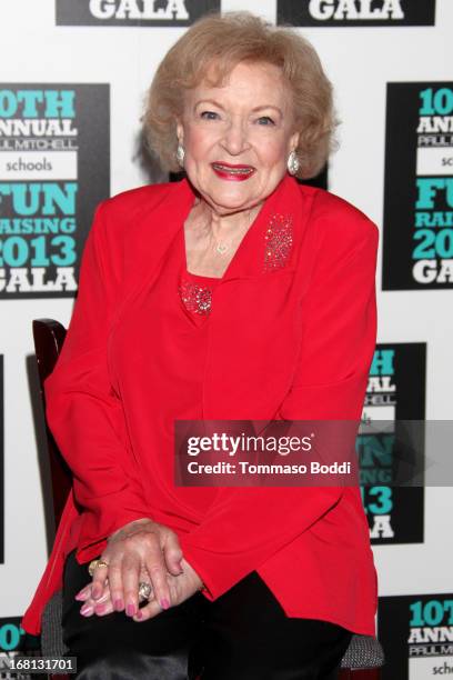 Actress Betty White attends the Paul Mitchell's 10th Annual Fundraiser held at The Beverly Hilton Hotel on May 5, 2013 in Beverly Hills, California.