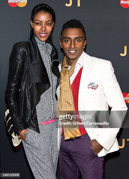 Chef Marcus Samuelsson and wife model Maya Haile attend MasterCard Priceless premieres presents Justin Timberlake at Roseland Ballroom on May 5, 2013...