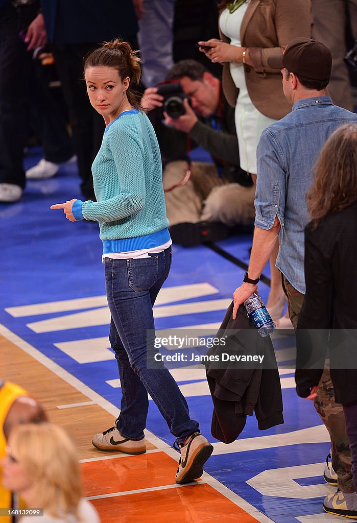 Celebrities Attend The New York Knicks Vs Indiana Pacers NBA Playoff Game