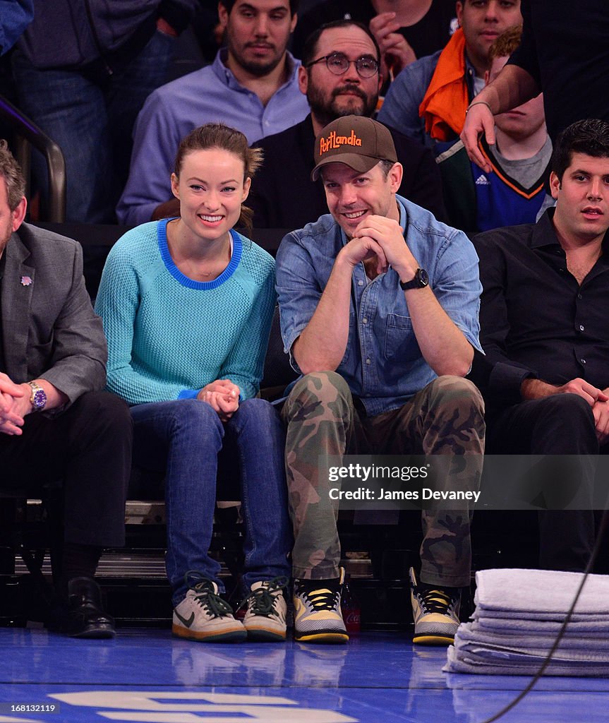 Celebrities Attend The New York Knicks Vs Indiana Pacers NBA Playoff Game