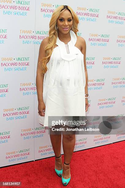 Tamar Braxton hosts a carnival-themed baby shower with friends and family at Hotel Bel-Air on May 5, 2013 in Los Angeles, California.