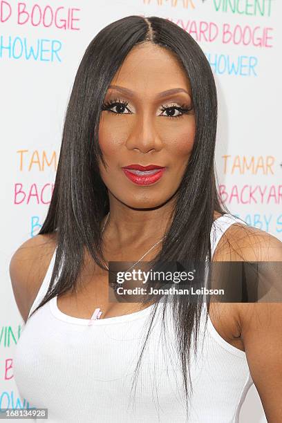 Towanda Braxton attends as Tamar Braxton hosts a carnival-themed baby shower with friends and family at Hotel Bel-Air on May 5, 2013 in Los Angeles,...