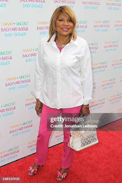 Evelyn Braxton attends as Tamar Braxton hosts a carnival-themed baby shower with friends and family at Hotel Bel-Air on May 5, 2013 in Los Angeles,...