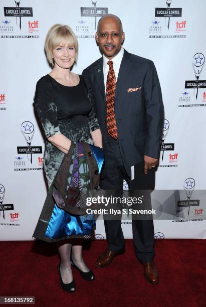 Jeannie Santiago and actor Ruben Santiago-Hudson attend the 28th Annual Lucille Lortel Awards at NYU Skirball Center on May 5, 2013 in New York City.