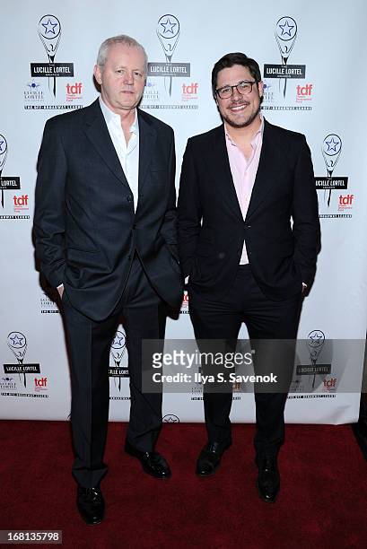 Actors David Morse and Rich Sommer attend 28th Annual Lucille Lortel Awards at NYU Skirball Center on May 5, 2013 in New York City.