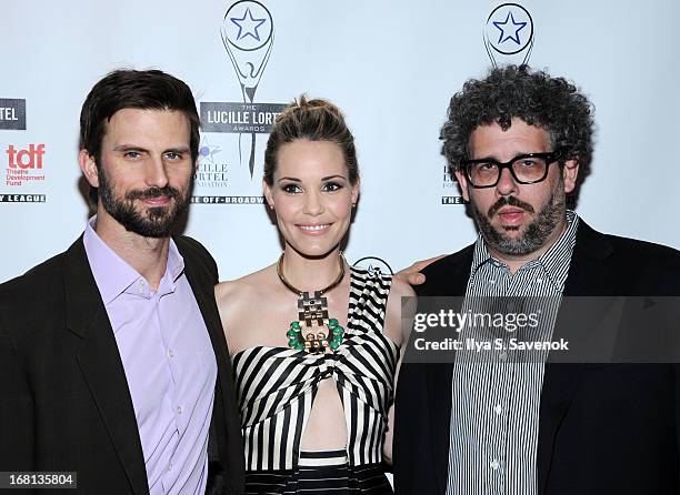 Fred Weller, Leslie Bibb and Neil LaBute attend the 28th Annual Lucille Lortel Awards at NYU Skirball Center on May 5, 2013 in New York City.