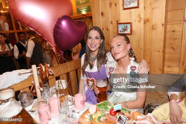 Alana Siegel, Cheyenne Ochsenknecht during the Madlwiesn" at the 188th Oktoberfest on September 21, 2023 in Munich, Germany.