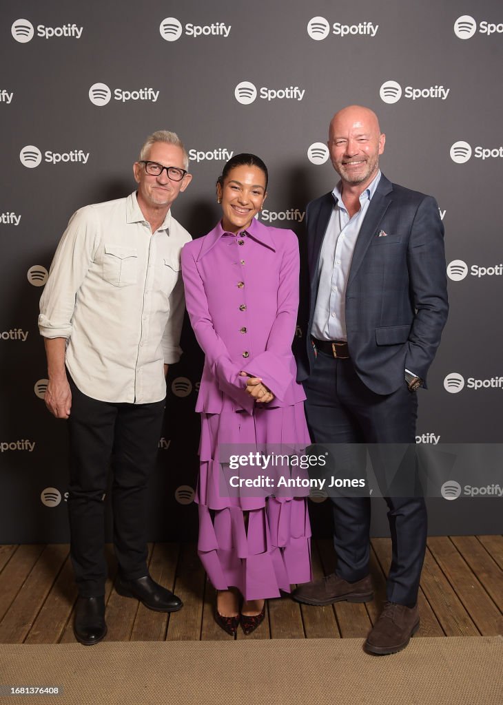 Spotify Supper Rapper Gary Lineker, Olivia Dean and Alan Shearer attend the Spotify Supper ...