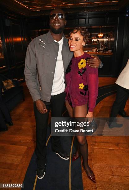 Stormzy and Adwoa Aboah attend the officially party celebrating Vogue World: London 2023 at George Mayfair on September 14, 2023 in London, England.