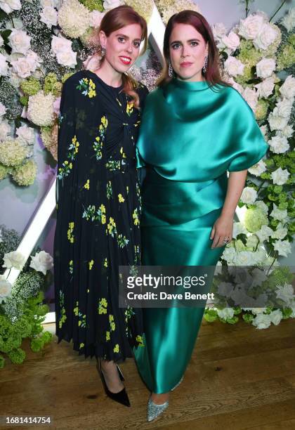 Princess Beatrice of York and Princess Eugenie of York attend the officially party celebrating Vogue World: London 2023 at George Mayfair on...