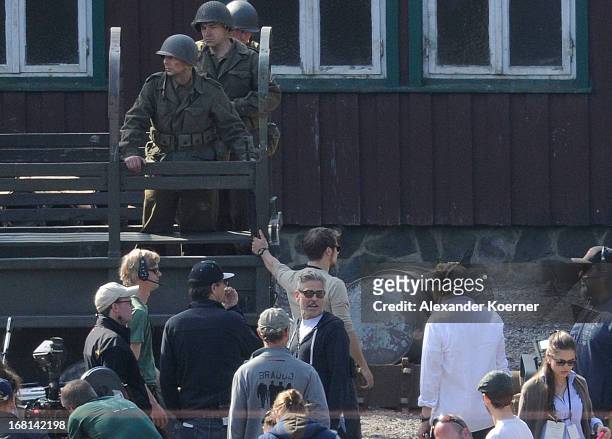 Actor and director George Clooney is seen on set of the film "The Monuments Men" on May 06, 2013 in Bad Grund, Germany.