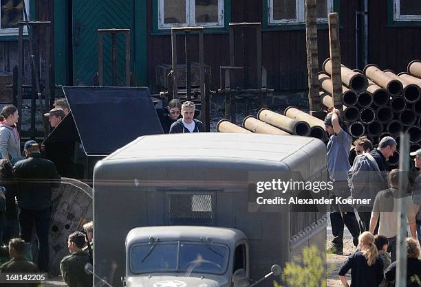 Actor and director George Clooney is seen on set of the film "The Monuments Men" on May 06, 2013 in Bad Grund, Germany.