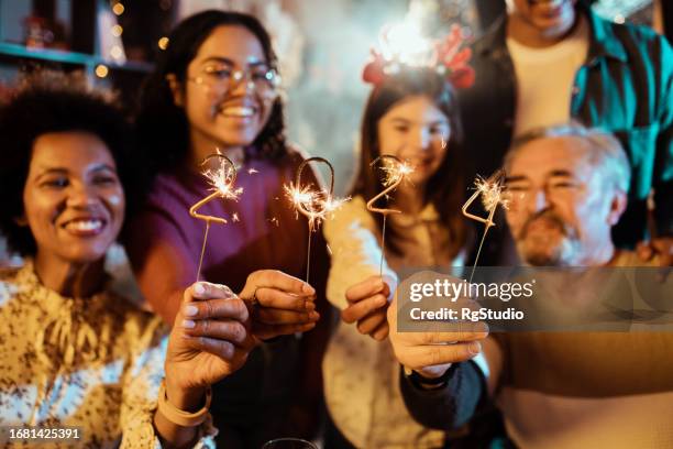 holiday season has arrived - new year's eve children stock pictures, royalty-free photos & images