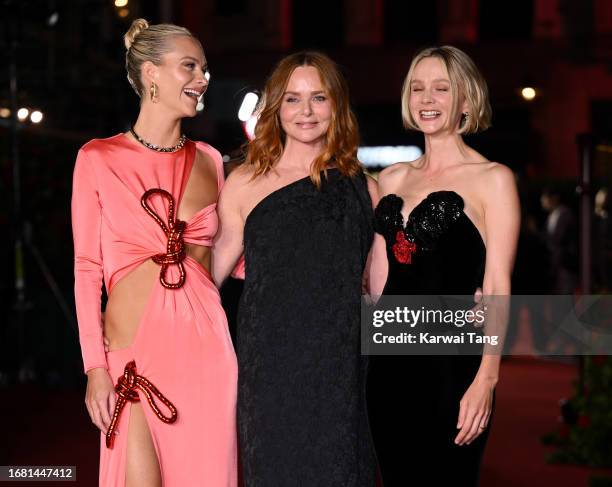 Poppy Delevingne, Stella McCartney and Carey Mulligan attend Vogue World: London 2023 at Theatre Royal Drury Lane on September 14, 2023 in London,...