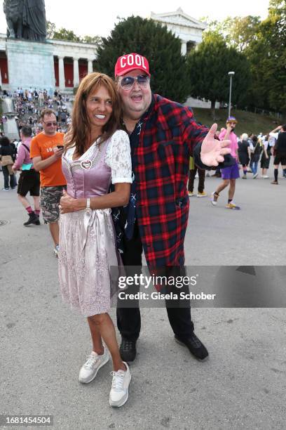 Nadja Naddel" Abd el Farrag and Andreas Ellermann during the 188th Oktoberfest on September 21, 2023 in Munich, Germany.