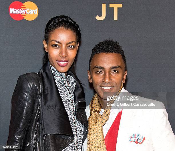 Chef Marcus Samuelsson and wife model Maya Haile attend MasterCard Priceless premieres presents Justin Timberlake at Roseland Ballroom on May 5, 2013...