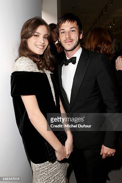 Alma Jodorowski and Gaspard Ulliel attend the 'No5 Culture Chanel' Exhibition - Photocall at Palais De Tokyo on May 3, 2013 in Paris, France.