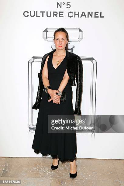 Harumi Klossowska attends the 'No5 Culture Chanel' Exhibition - Photocall at Palais De Tokyo on May 3, 2013 in Paris, France.