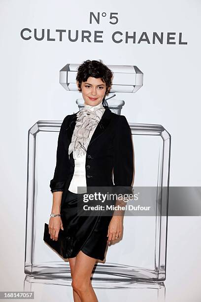 Audrey Tautou attends the 'No5 Culture Chanel' Exhibition - Photocall at Palais De Tokyo on May 3, 2013 in Paris, France.