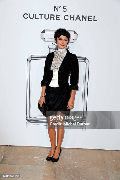 Audrey Tautou attends the 'No5 Culture Chanel' Exhibition - Photocall at Palais De Tokyo on May 3, 2013 in Paris, France.