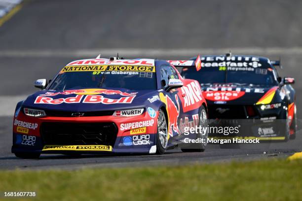 Shane van Gisbergen drives the Triple Eight Race Engineering car during practice, part of the 2023 Supercars Championship Series at Sandown Raceway...