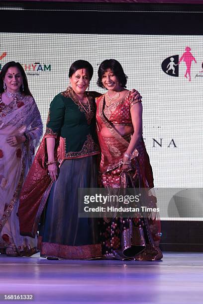 Indian classical dancers Sonal Mansingh and Shovana Narayan at the Annual Charity event Fashion For A Cause organized by NGO Lakshyam to help...