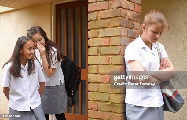 school girls bullying - bullying children stock pictures, royalty-free photos & images