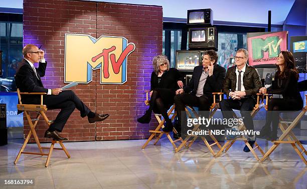 News' Matt Lauer, original MTV veejays Nina Blackwood, Mark Goodman, Alan Hunter and Martha Quinn appear on NBC News' "Today" show on May 6, 2013 --