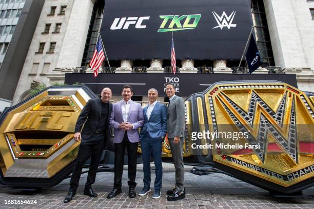 Dana White, TKO Executive Chairman of the Board Vince McMahon, TKO + Endeavor CEO Ariel Emanuel, and TKO + Endeavor President and COO Mark Shapiro...