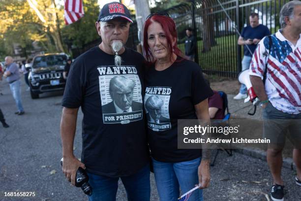 Neighborhood residents, joined by anti-migrant activists, hold a 5th demonstration and rally to protest the city housing migrants at a closed...