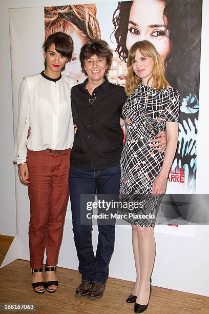 Actress Rachida Brakni, director Francoise Charpiat and actress Isabelle Carre attend the 'Cheba Louisa' Premiere on May 6, 2013 in Paris, France.