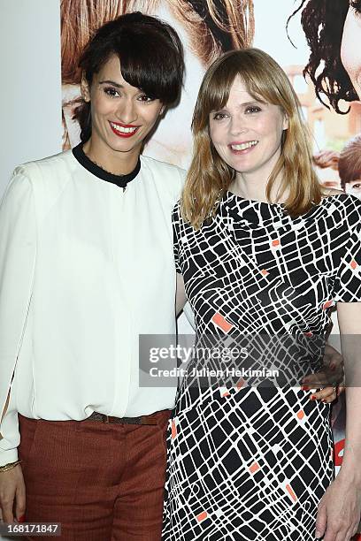 Rachida Brakni and Isabelle Carre attend the 'Cheba Louisa' Paris Premiere at cinema Etoile on May 6, 2013 in Paris, France.