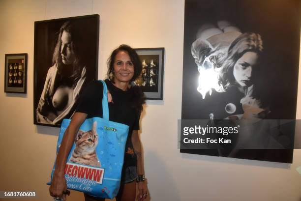 Actress/sculptor Catherine Wilkening attend "Planches Contact" Maurice Renoma Preview at Galerie on September 14, 2023 in Paris, France.