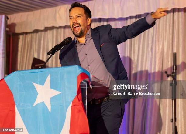 Lin-Manuel Miranda during the National Museum Of Puerto Rican Arts & Culture 10th Annual Raices Gala at the Galleria Marchetti on September 14, 2023...