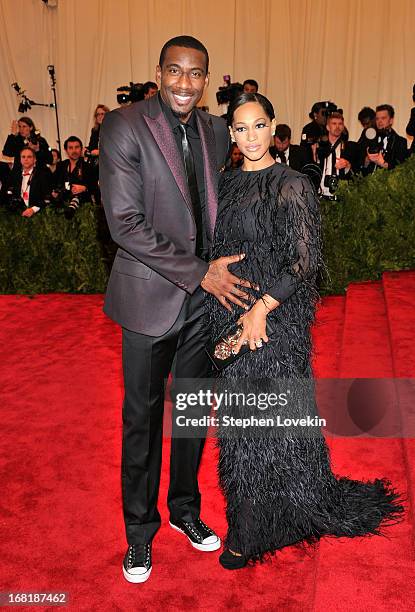 Professional basketball player Amar'e Stoudemire and Alexis Welch attend the Costume Institute Gala for the "PUNK: Chaos to Couture" exhibition at...