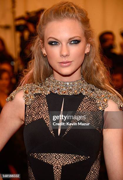 Taylor Swift attends the Costume Institute Gala for the "PUNK: Chaos to Couture" exhibition at the Metropolitan Museum of Art on May 6, 2013 in New...